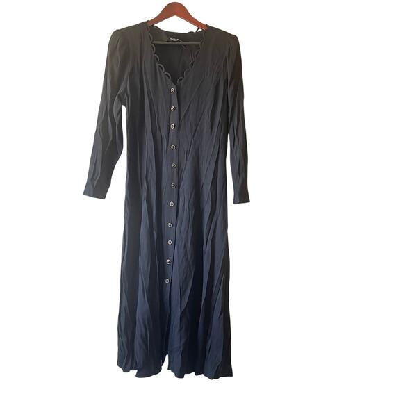 Vintage Wednesday goth grunge long sleeve midi dress size medium - Picture 1 of 8